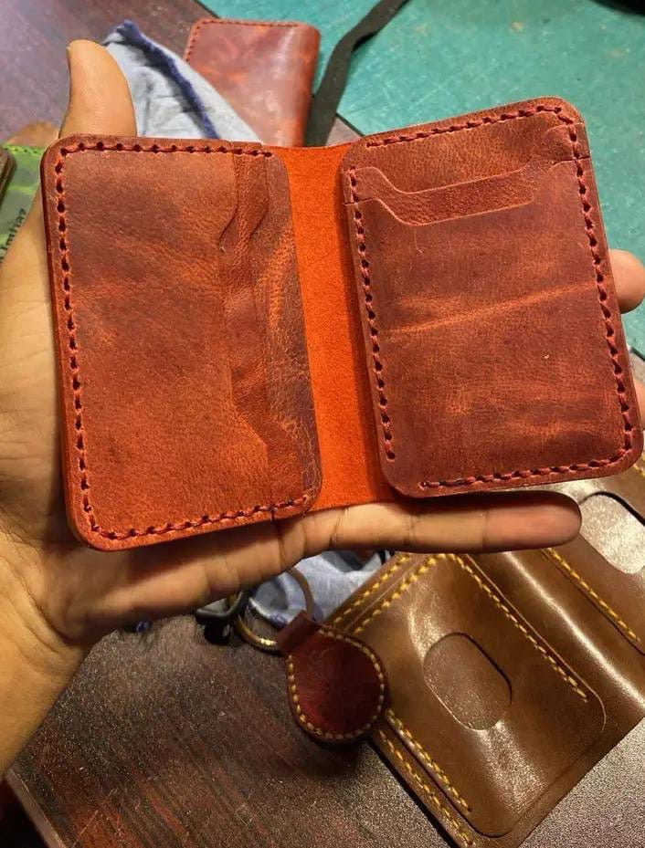 Premium Wax Pullup Bi-fold mini wallet